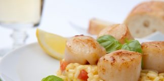 Risotto con capesante