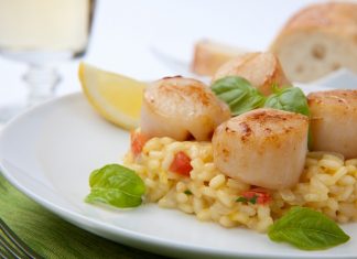 Risotto con capesante