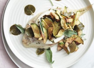 Sogliola con zucchine fritte