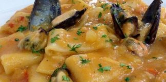 Paccheri con cozze e patate