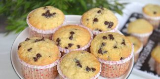 muffin con gocce di cioccolato