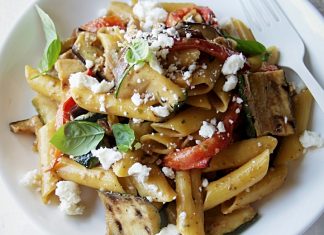 fusilli bucati melanzane e zucchine