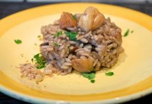 risotto funghi e pinoli