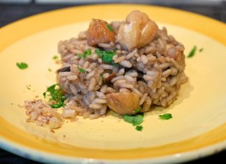 risotto funghi e pinoli