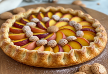 Crostata di pesche e amaretti
