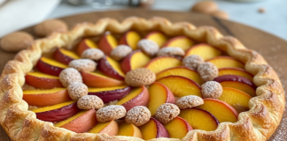 Crostata di pesche e amaretti