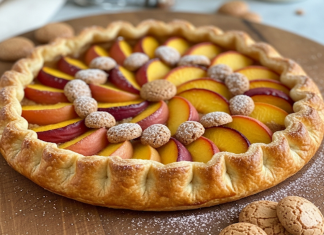 Crostata di pesche e amaretti