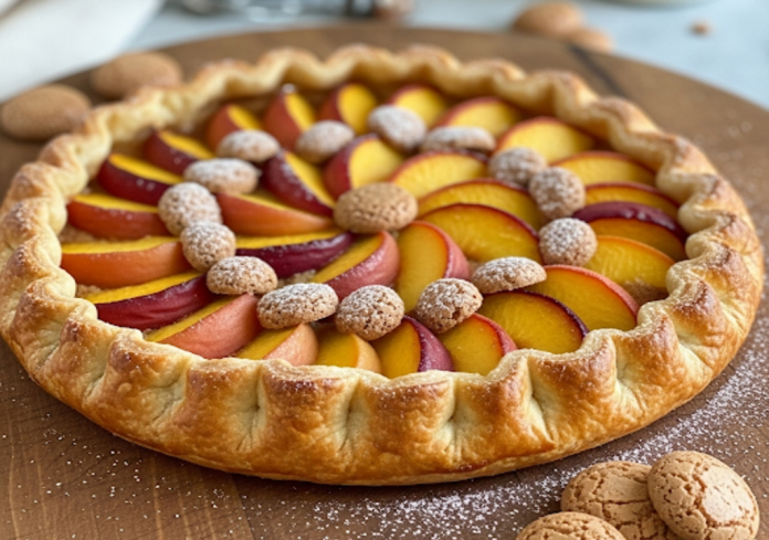 Crostata di pesche e amaretti